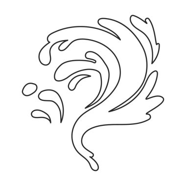 Su sıçrama vektör simgesi. Beyaz arkaplan su sıçramasında izole edilmiş dış hat vektör simgesi.