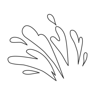 Su sıçrama vektör simgesi. Beyaz arkaplan su sıçramasında izole edilmiş dış hat vektör simgesi.