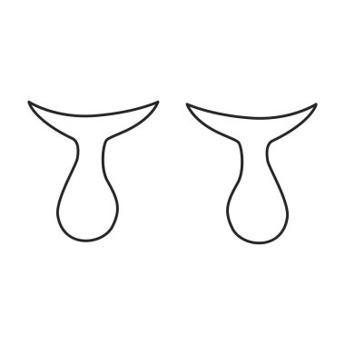 Gözyaşı vektör simgesi. Beyaz arkaplan yırtıklarında izole edilmiş ana vektör simgesi.