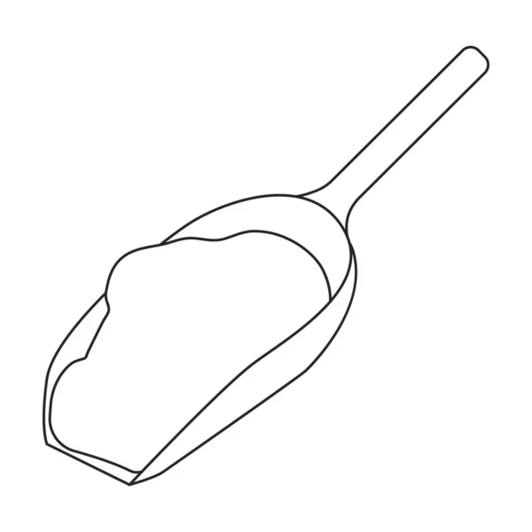 Schaufel Mehl Vektor icon.Outline Vektor Symbol isoliert auf weißem Hintergrund Schaufel Mehl. — Stockvektor