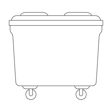 Çöp kutusu vektör simgesi. Taslak vektör simgesi beyaz arkaplan çöp kutusunda izole edildi.