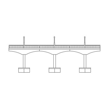 Köprü vektör simgesi Outline vektör simgesi beyaz arkaplan köprüsü üzerinde izole.