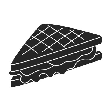 Sandviç vektör simgesi. Siyah vektör simgesi beyaz arkaplan sandviçi üzerinde izole edildi.