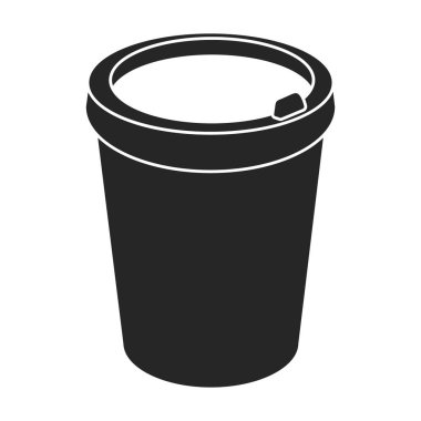 Kahve bardağı vektör simgesi. Siyah vektör simgesi beyaz arka plan kahve bardağında izole edilmiş..