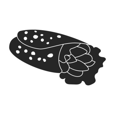 Shawarma vektör simgesi. Siyah vektör simgesi beyaz arkaplan shawarmasında izole edildi.