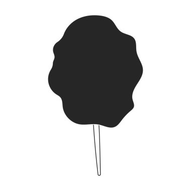 Şeker diş ipi vektör simgesi. Siyah vektör simgesi beyaz arkaplanda izole edilmiş..