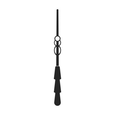 Sihirli değnek vektör simgesi. Siyah vektör simgesi beyaz arkaplan sihirli değneği üzerinde izole edildi.