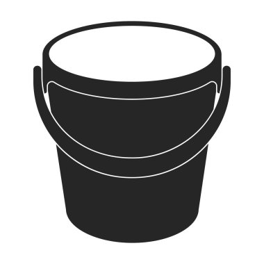 Kova vektör simgesi. Siyah vektör simgesi beyaz arkaplan kovasında izole edildi.