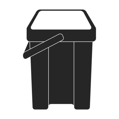 Kova vektör simgesi. Siyah vektör simgesi beyaz arkaplan kovasında izole edildi.