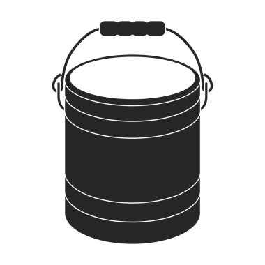 Kova vektör simgesi. Siyah vektör simgesi beyaz arkaplan kovasında izole edildi.