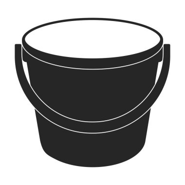 Kova vektör simgesi. Siyah vektör simgesi beyaz arkaplan kovasında izole edildi.