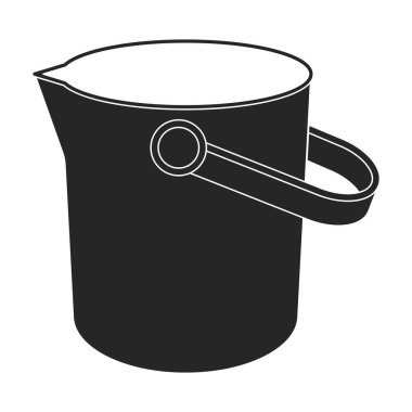 Kova vektör simgesi. Siyah vektör simgesi beyaz arkaplan kovasında izole edildi.