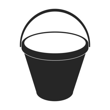 Kova vektör simgesi. Siyah vektör simgesi beyaz arkaplan kovasında izole edildi.