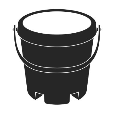 Kova vektör simgesi. Siyah vektör simgesi beyaz arkaplan kovasında izole edildi.