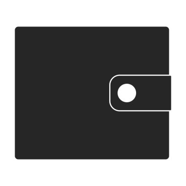 Deri cüzdan vektör simgesi. Siyah vektör simgesi beyaz arka planda deri cüzdanda izole edilmiş..