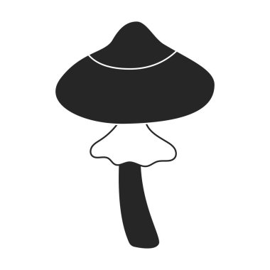 Amanita vektör simgesi. Siyah vektör simgesi beyaz arkaplan amanita üzerinde izole edildi.