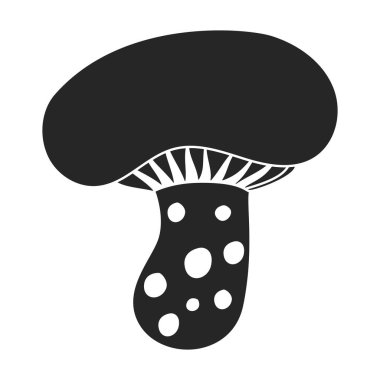 Amanita vektör simgesi. Siyah vektör simgesi beyaz arkaplan amanita üzerinde izole edildi.