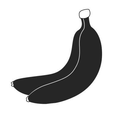 Muz vektör simgesi. Beyaz zemin üzerinde siyah vektör simgesi izole edildi.