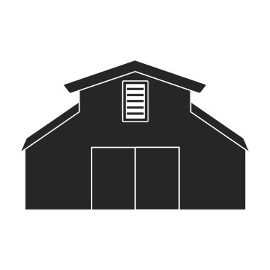 Barn vektör simgesi. Siyah vektör simgesi beyaz arkaplan ahırında izole edildi.