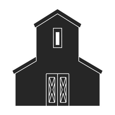 Barn vektör simgesi. Siyah vektör simgesi beyaz arkaplan ahırında izole edildi.