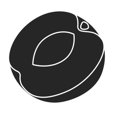 Kayısı kurutulmuş vektör simgesi. Siyah vektör simgesi beyaz arkaplan kayısı üzerinde izole edilmiş..