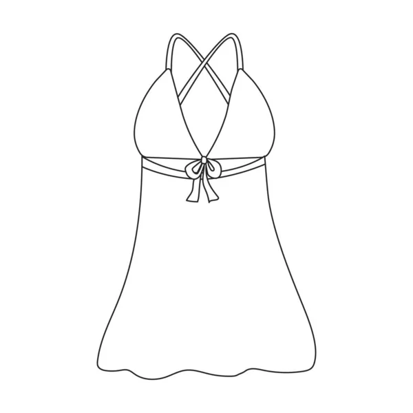 Peignoir vector icon.Outline icono del vector aislado sobre fondo blanco peignoir. — Vector de stock