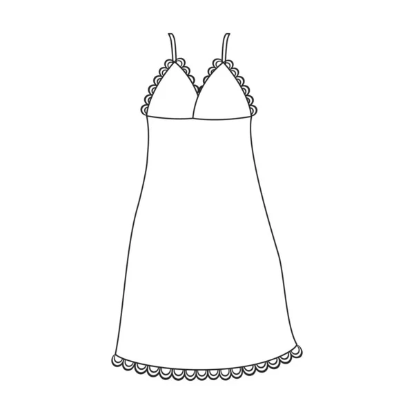 Ícone vetor Peignoir icon.Outline vetor isolado no fundo branco peignoir. — Vetor de Stock