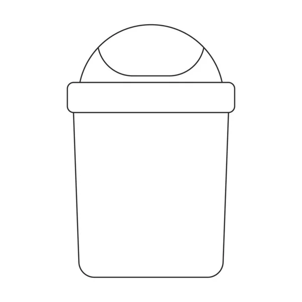 Icono de vector de caja de basura. Icono de vector de contorno aislado en caja de basura de fondo blanco. — Vector de stock