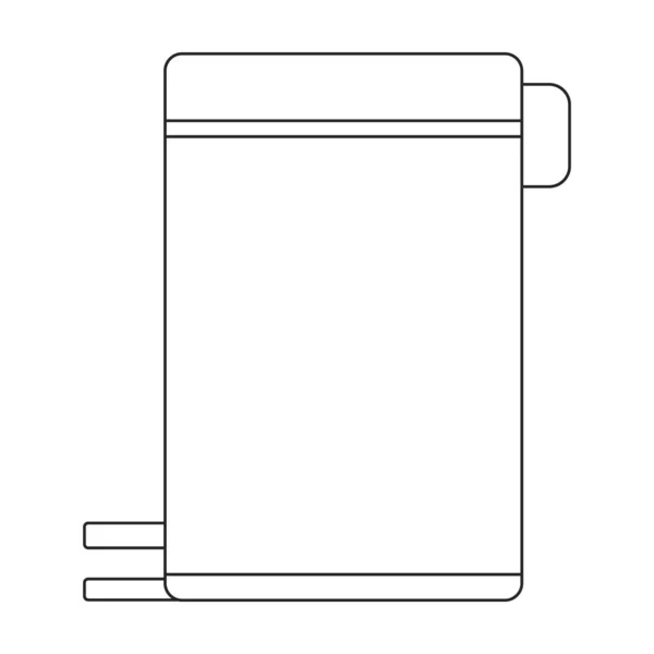 Ikona wektora pudełka na śmieci Ikona wektora zarysu izolowana na białym tle kosza. — Wektor stockowy