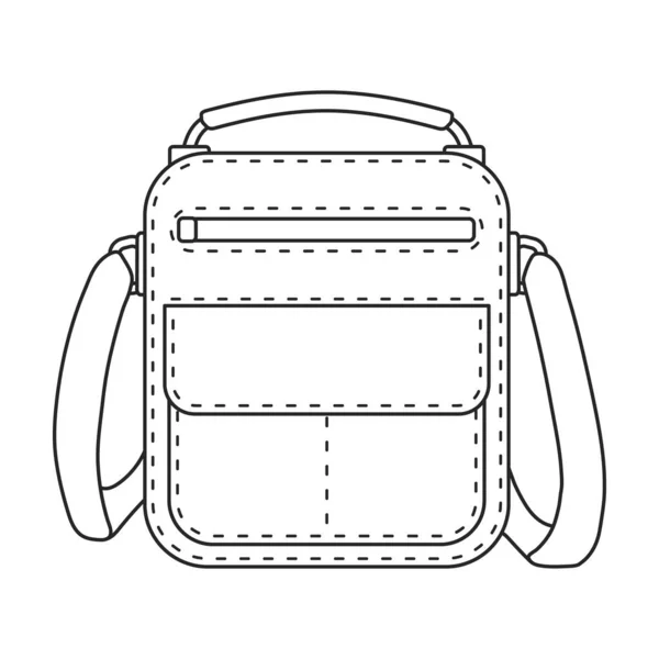 Uomo borsa vettoriale icon.Outline icona vettoriale isolato su sfondo bianco uomo borsa. — Vettoriale Stock