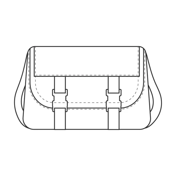 Hombres bolsa vector icon.Outline icono del vector aislado en el fondo blanco bolso de los hombres. — Vector de stock