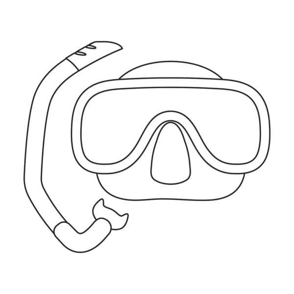 Duiker bril vector icon.Outline vector pictogram geïsoleerd op witte achtergrond duiker bril. — Stockvector