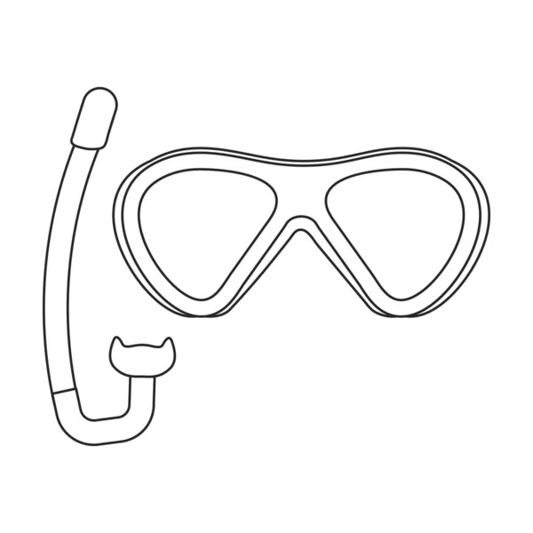 Ícone vetorial de óculos de mergulhador.Ícone vetorial de contorno isolado em óculos de mergulhador de fundo branco. — Vetor de Stock