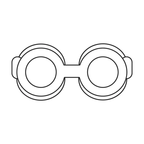 Ícone vetorial de óculos de mergulhador.Ícone vetorial de contorno isolado em óculos de mergulhador de fundo branco. —  Vetores de Stock