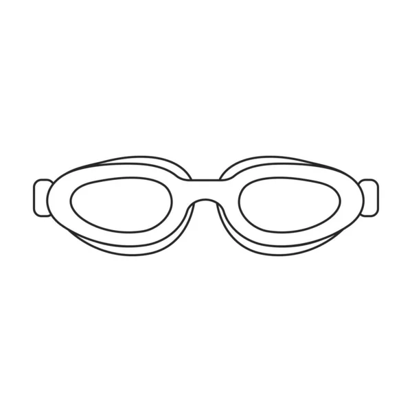 Icono de vector de gafas de buzo. Icono de vector de contorno aislado en gafas de buzo de fondo blanco. — Vector de stock