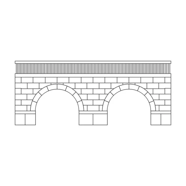 Icona vettoriale Bridge iconz Icona vettoriale Outline isolata su ponte di sfondo bianco. — Vettoriale Stock