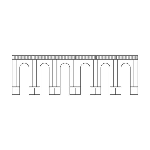 Köprü vektör simgesi Outline vektör simgesi beyaz arkaplan köprüsü üzerinde izole. — Stok Vektör