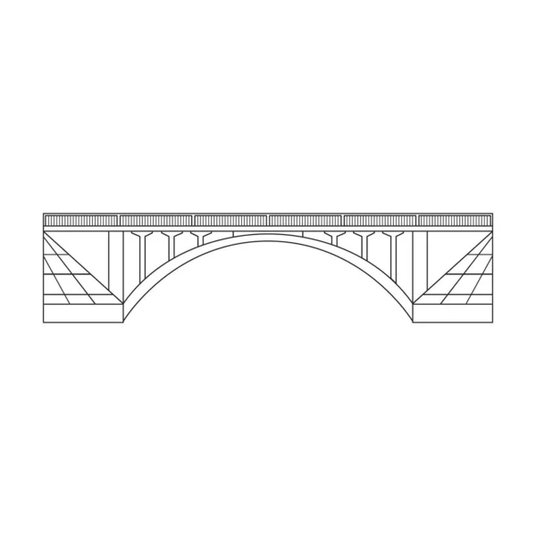 Icona vettoriale Bridge iconz Icona vettoriale Outline isolata su ponte di sfondo bianco. — Vettoriale Stock
