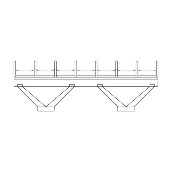 Brückenvektorsymbol Umrissvektorsymbol isoliert auf weißer Hintergrundbrücke. — Stockvektor