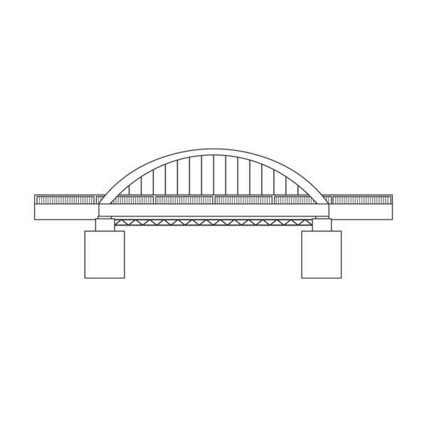 Bridge vector iconz Outline vector icon isolated on white background bridge.