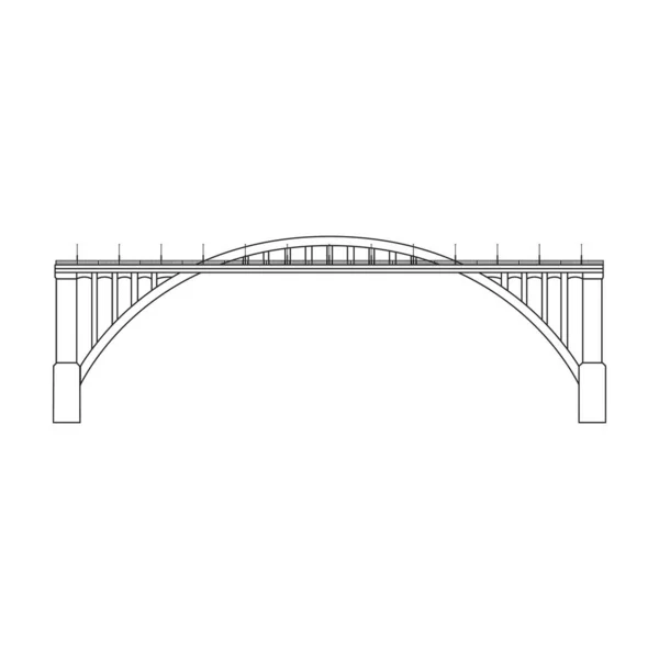 Bridge vektor ikon kontur vektor ikon isolerad på vit bakgrund bro. — Stock vektor