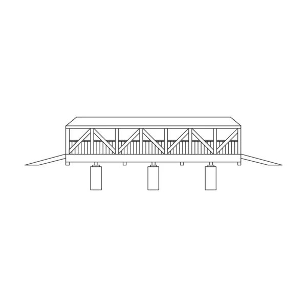 Köprü vektör simgesi Outline vektör simgesi beyaz arkaplan köprüsü üzerinde izole. — Stok Vektör