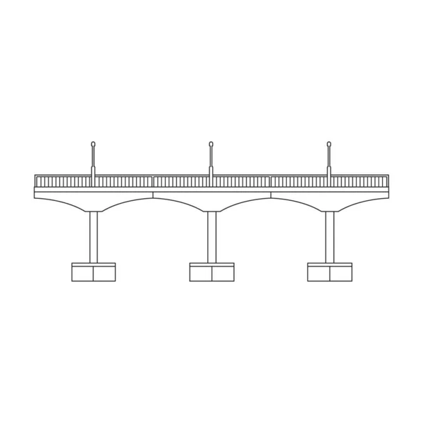 Puente vector iconz Esquema icono de vector aislado en el puente de fondo blanco. — Vector de stock