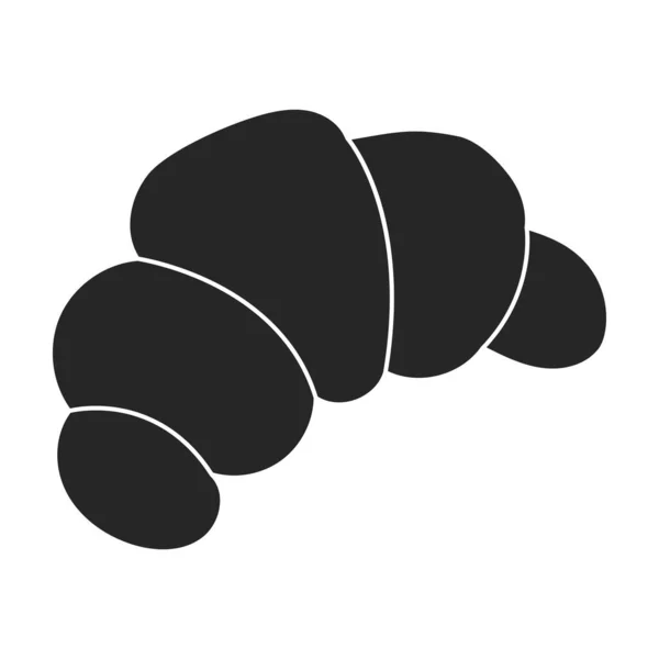 Croissant vector icon.Black icono del vector aislado sobre fondo blanco croissant. — Vector de stock