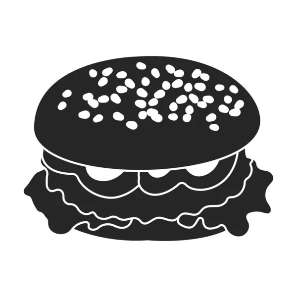 Burger vektör simgesi. Siyah vektör simgesi beyaz arka plan hamburgerinde izole edilmiş.. — Stok Vektör
