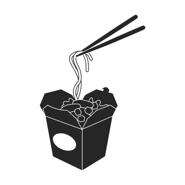 Icône vectorielle de paquet de nouilles Icône vectorielle noire isolée sur fond blanc paquet de nouilles. — Image vectorielle