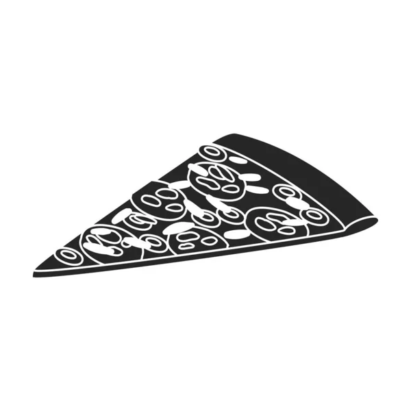 Ikona wektora pizzy Czarny wektor izolowany na białym tle pizza. — Wektor stockowy