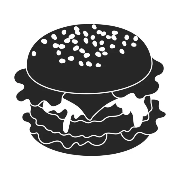 Burger Vektor icon.Black Vektor icon isoliert auf weißem Hintergrund Burger. — Stockvektor