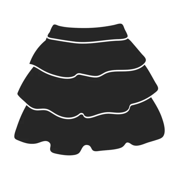 スカートベクトルのアイコン白地のスカートに隔離された黒いベクトルのアイコン. — ストックベクタ