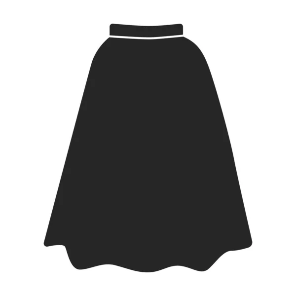 Falda vector icon.Black icono del vector aislado en la falda de fondo blanco. — Vector de stock